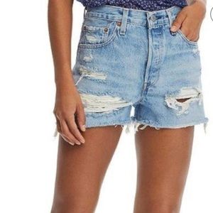New Levi’s 501 High Rise Denim Shorts Fault Line